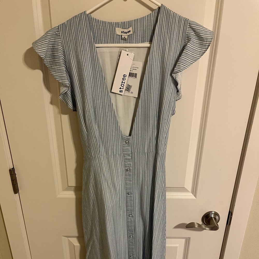 Nordstrom striped midi dress.